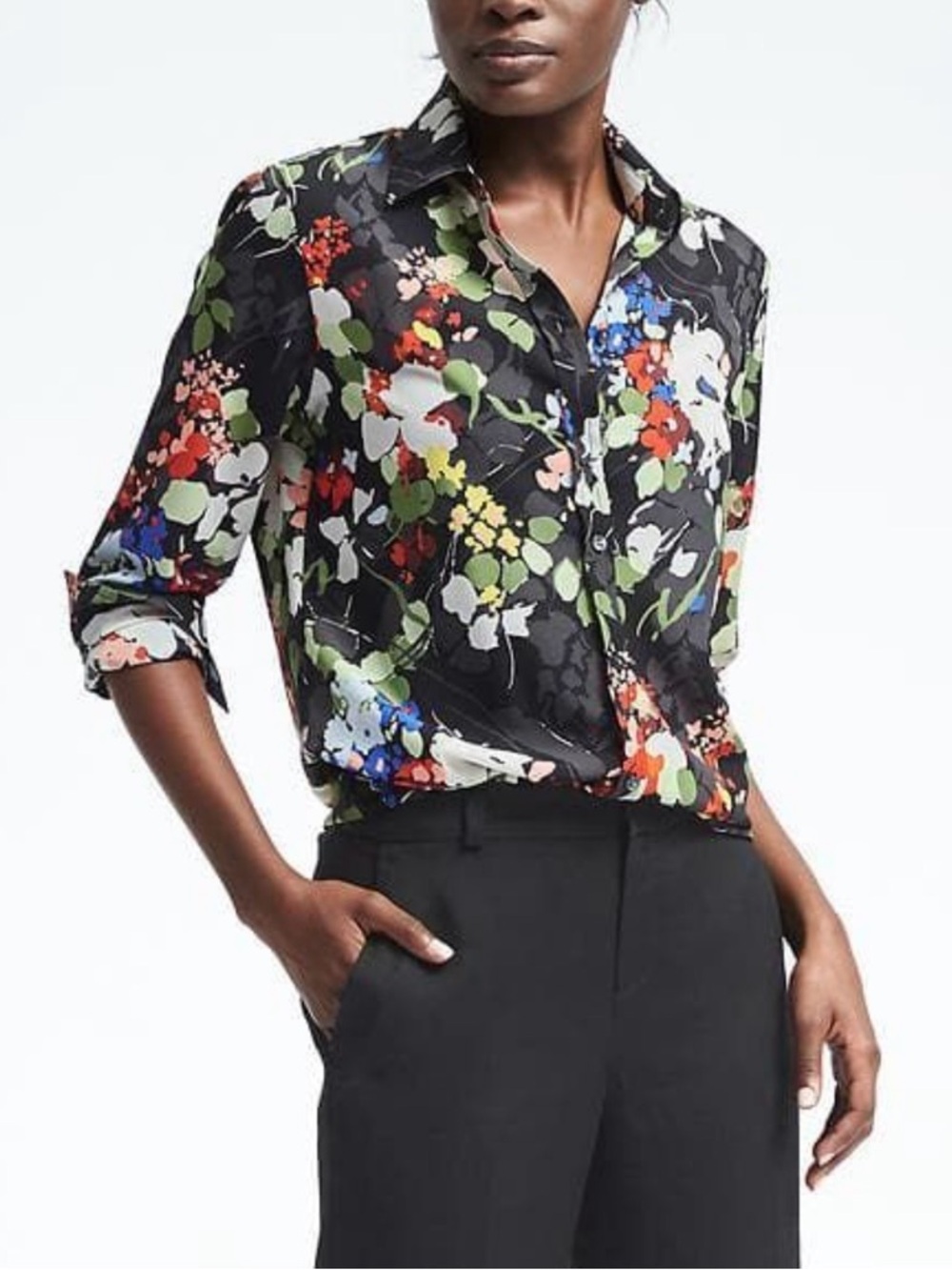 NWOT Banana Republic Dillon Shirt |  button down silky blouse sz S